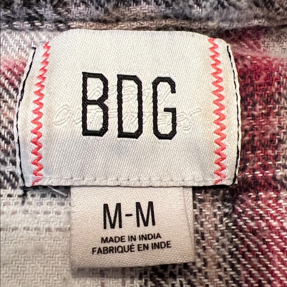 BDG Urban Outfitters shirt flannel patchwork 90’s Shacket M - Picture 2 of 14